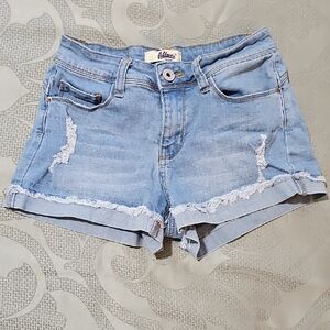 Blue Jean Shorts Distressed Cut-Off Style